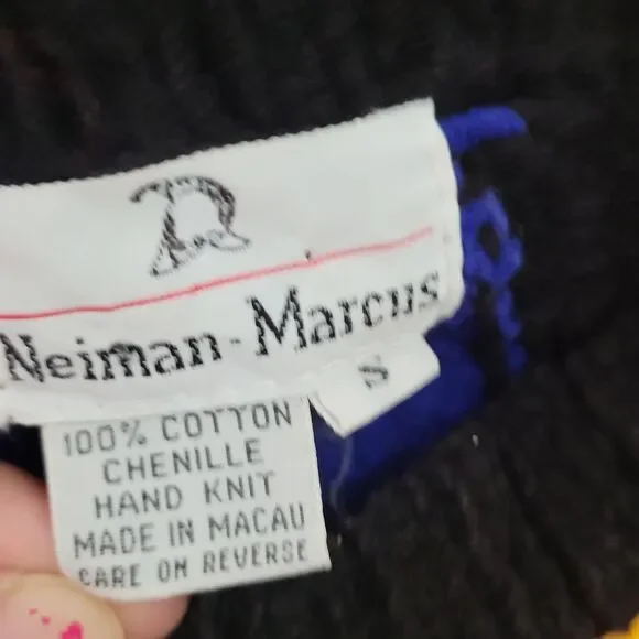 Neiman Marcus Small sweatshirt sweater chenille soft cable knit hand knit - Picture 7 of 10